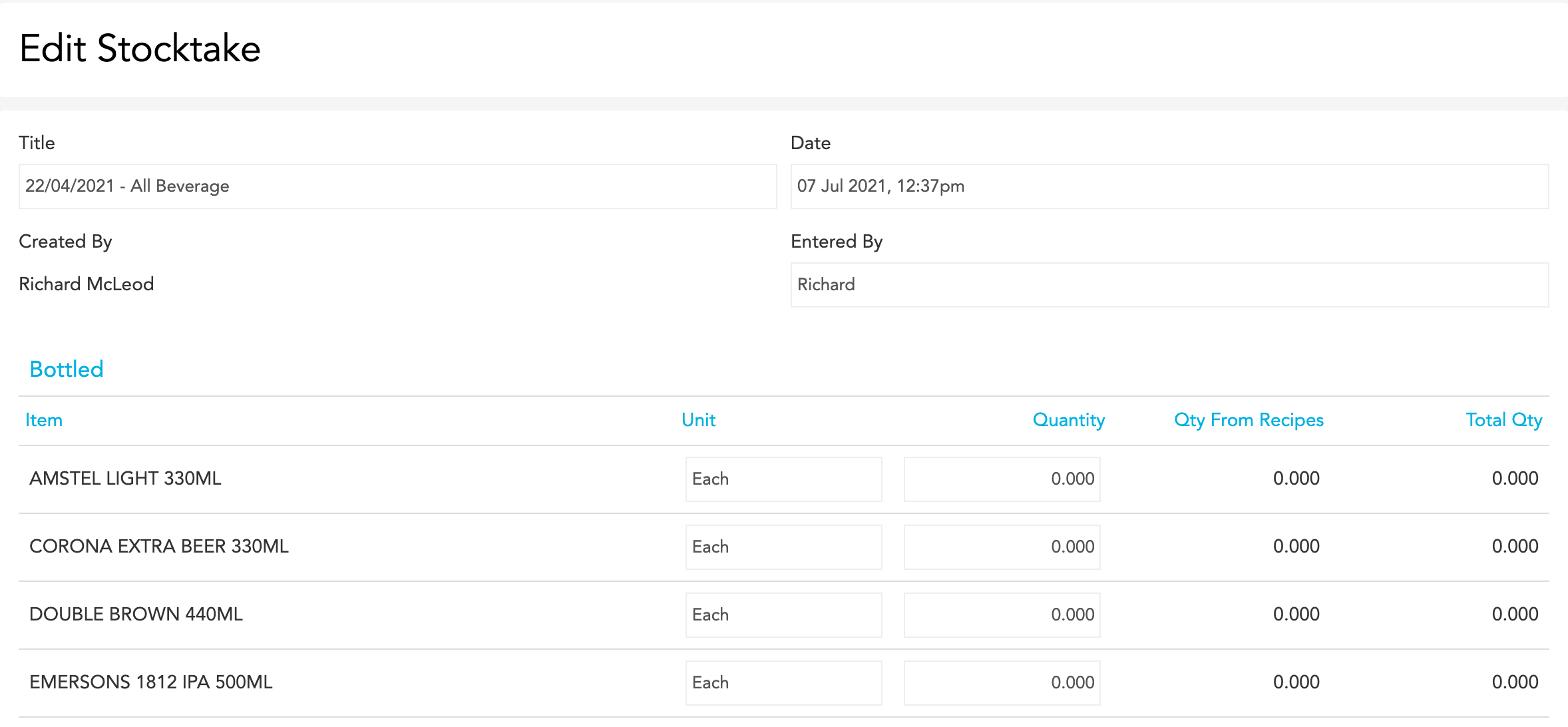 Stocktake Issue
